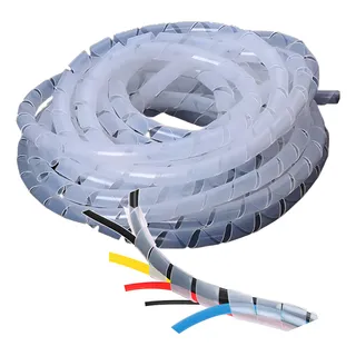 DUCTO ESPIRAL PROTECTOR DE CABLE BLANCO 8MM X 10 METROS