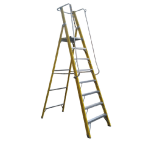 Escalera Tijera Plataforma Fibra Vidrio Tecnoplus 8 Peldaños 3,05 m, vista 4