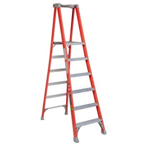 ESCALA FIBRA VIDRIO TIJERA PLATAFORMA 6 PELDAÑOS CUPRUM