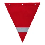 Banderín rojo triangular con franja reflectante de 5 cm, 40,5 x 40 cm