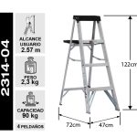 Escalera Aluminio Tijera 1.22 M 4 Peldaños Cuprum — vista 3