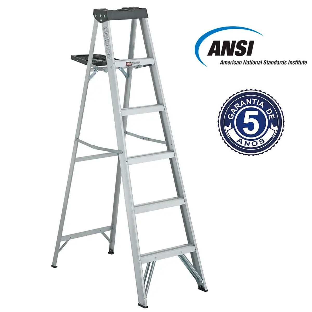 Escalera Aluminio Tijera 6 Peldaños Cuprum — vista 2
