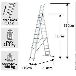 Escalera Aluminio Tijera TEL.3 X 3.35 M — vista 2