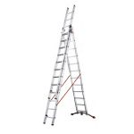 Escalera Aluminio Tijera Telescopica 3X12 Peldaños Hailo