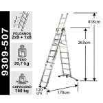 Escalera Aluminio Tijera Telescopica 3X9 Profilot — vista 2