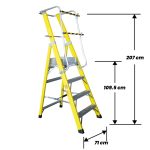 Escalera Fibra Vidrio Plataforma 4 Peldaños con Baranda Doble — vista 2