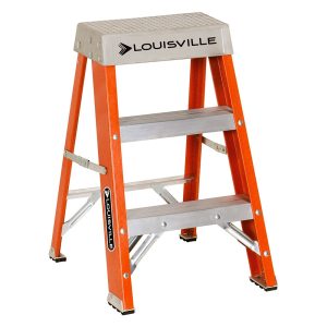 Escalera piso de fibra de vidrio Louisville de 3 peldaños y 0,61 m, naranja