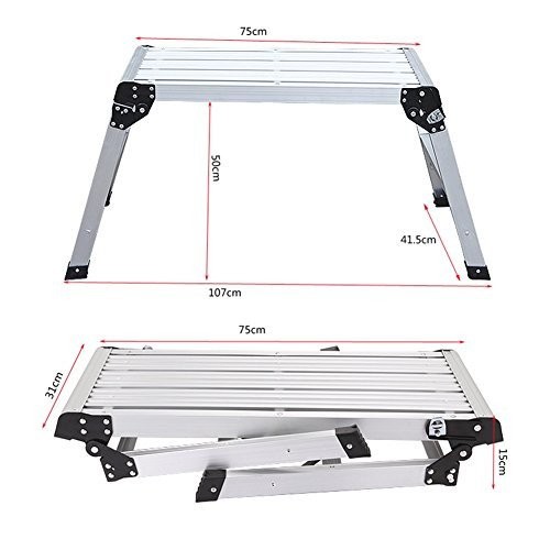 Escalera Plataforma Aluminio Plegable 150 KG — vista 2