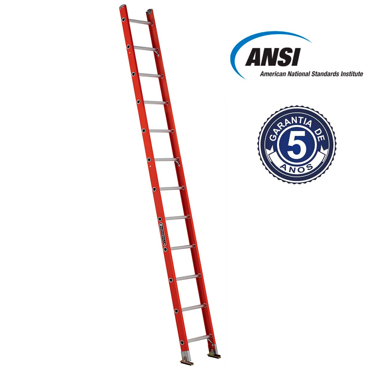 Certificación ANSI y garantía de 5 años de la escalera recta Cuprum 544-12