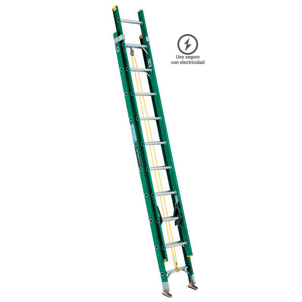 escalera-telescopica-5-19m-cuprum-618-producto Escalera telescópica de fibra de vidrio Cuprum 5,19 m serie 618-20, roja, extendida