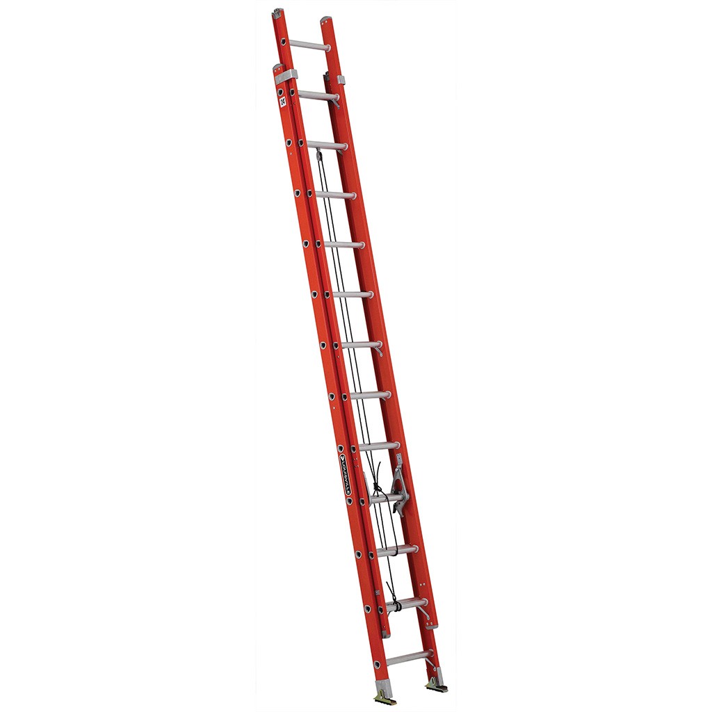 escalera-telescopica-fibra-vidrio-6-40m-cuprum-534-24 Escalera telescópica de fibra de vidrio Cuprum 6,40 m serie 534-24, roja, extendida
