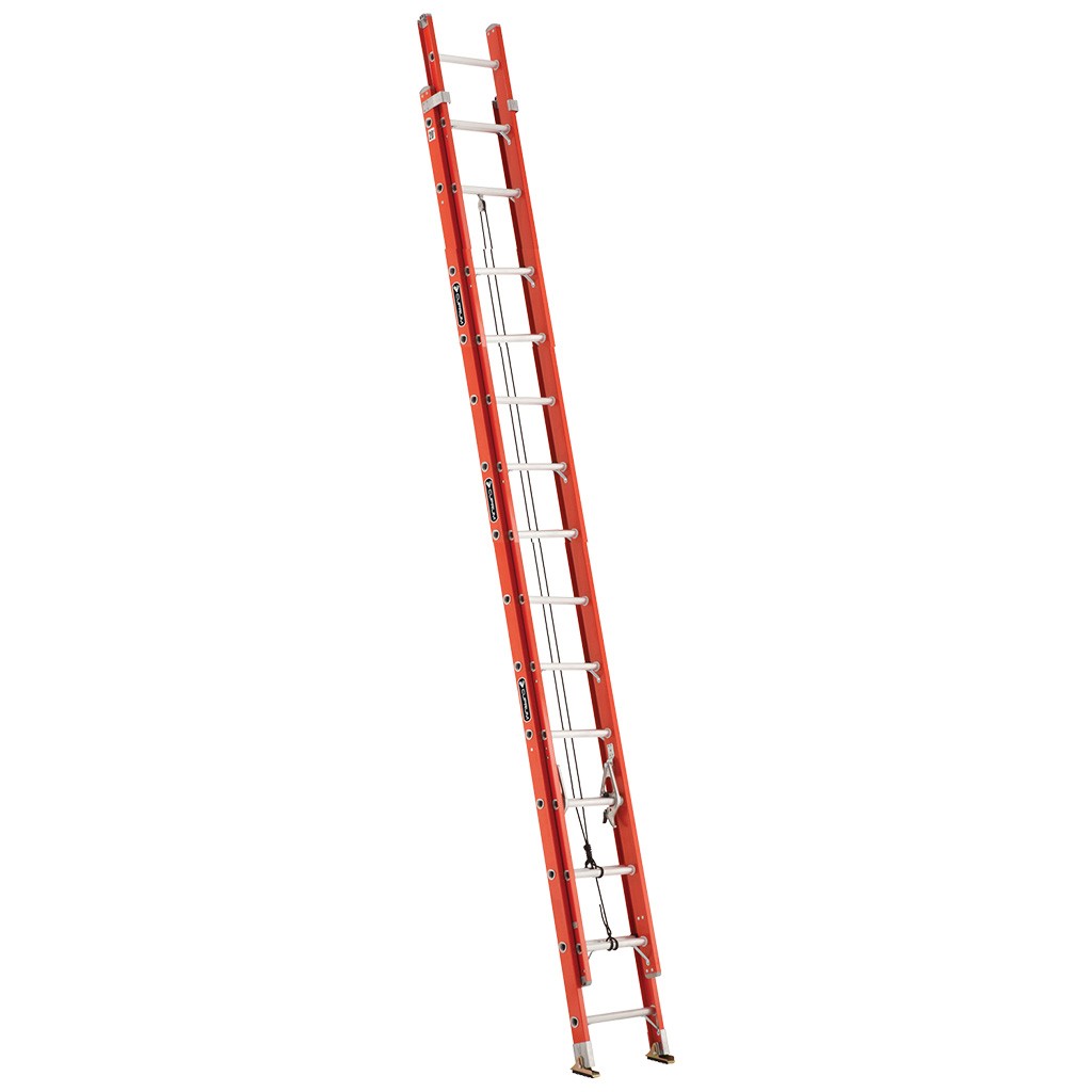 escalera-telescopica-fibra-vidrio-7-62m-cuprum-534-28 Escalera telescópica de fibra de vidrio Cuprum 7,62 m serie 534-28, roja, extendida