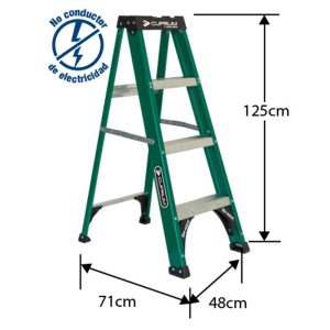 Ficha técnica Cuprum C-3217-04: alcance 2,56 m, altura 1,25 m, peso 5 kg