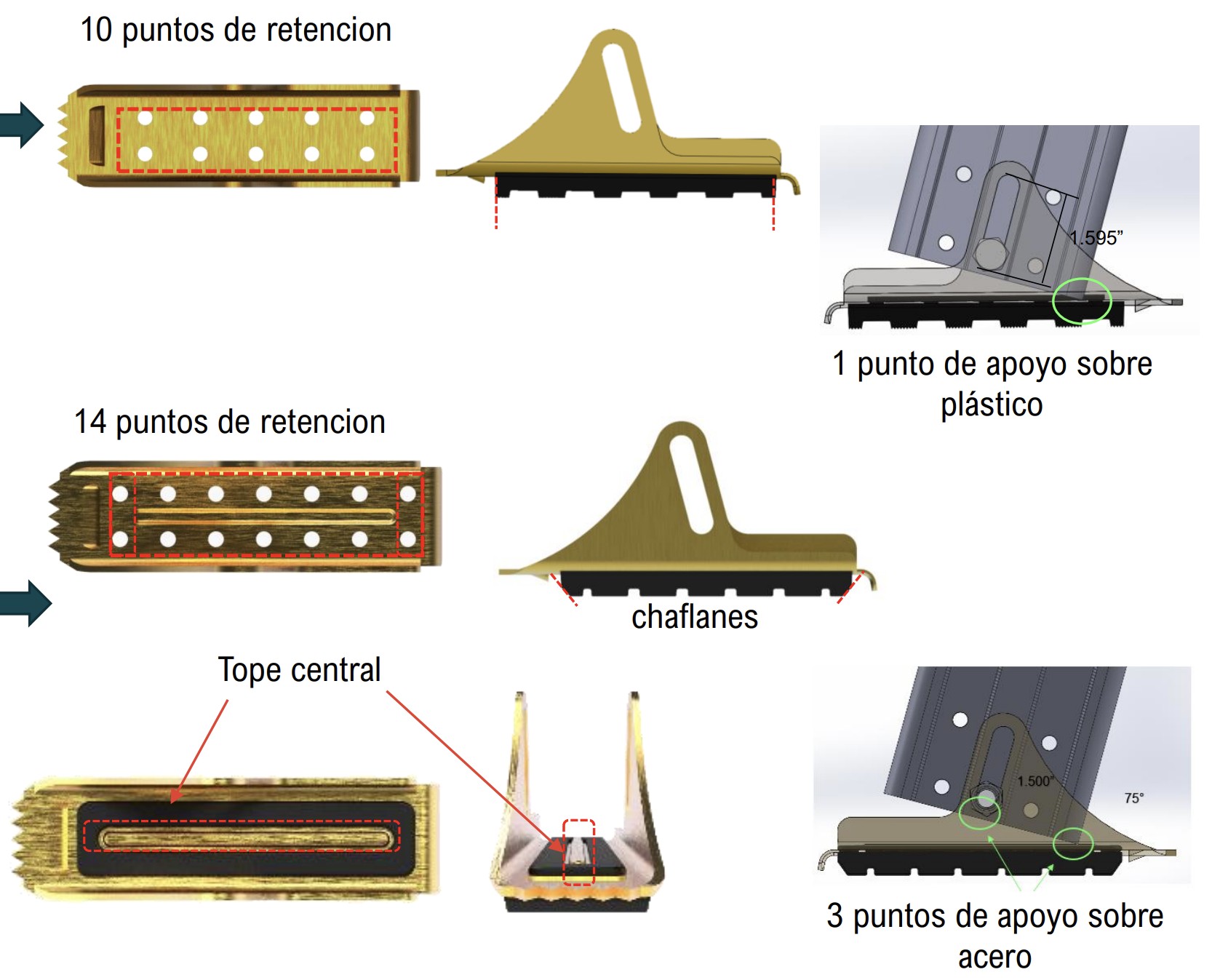 Kit Zapatas (Par) Repuesto Escaleras Cuprum — Antideslizantes Alta Resistencia, vista 2