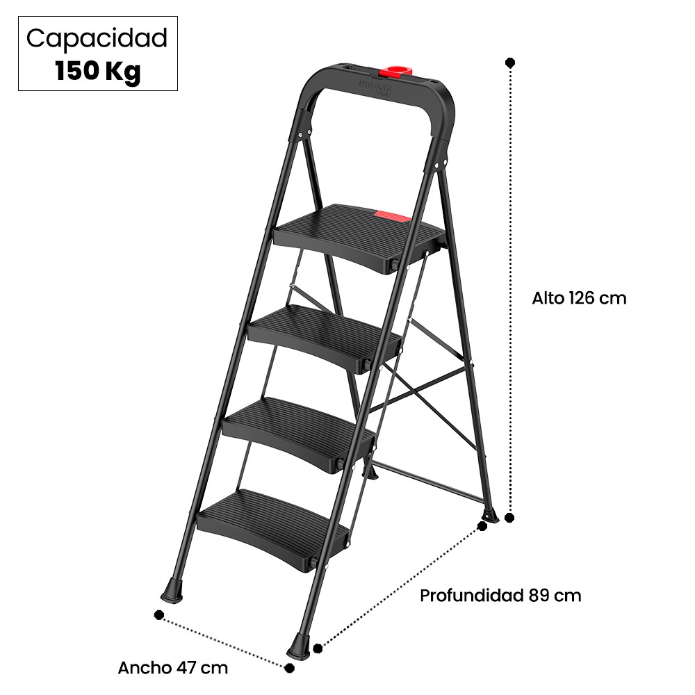 Piso Escalera Plegable 4 Peldaños Luxury Magna Plus — vista 2