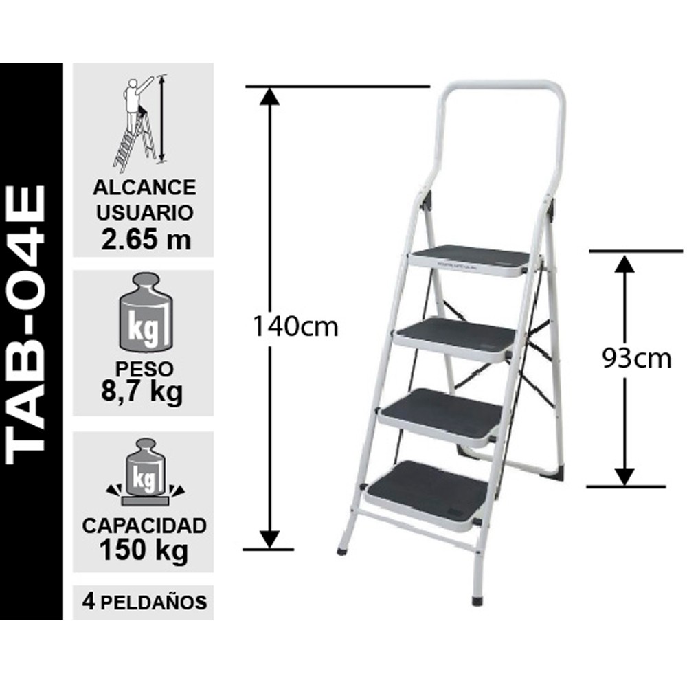 Piso Escalera Plegable 4P con Asa — vista 2